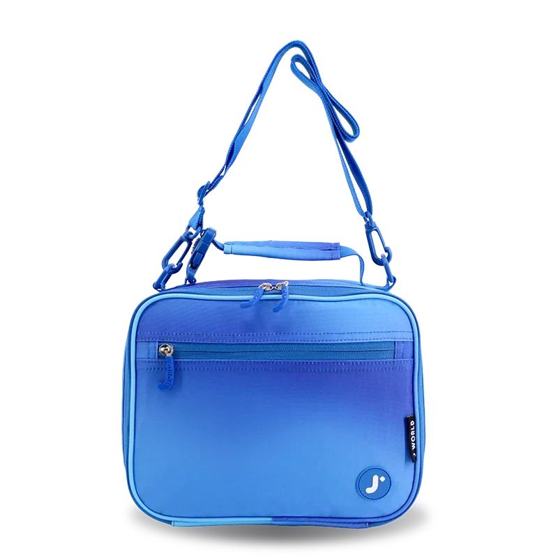 J World Cody Lunch Bag With Shoulder Strap in Blue Gradient — front view # color_Blue Gradient