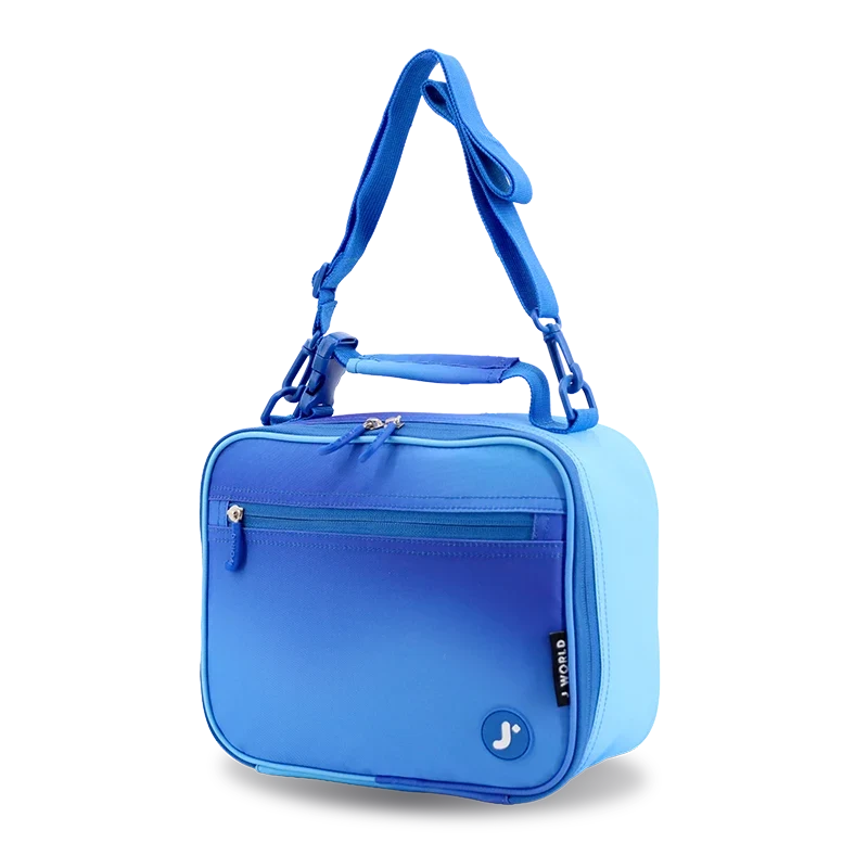 J World Cody Lunch Bag With Shoulder Strap in Blue Gradient — angle view 2 # color_Blue Gradient