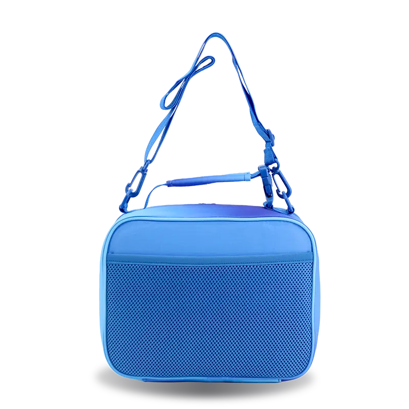 J World Cody Lunch Bag With Shoulder Strap in Blue Gradient — back view # color_Blue Gradient