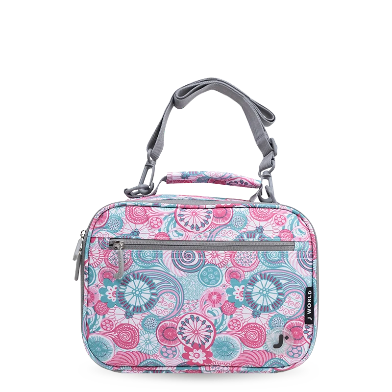 J World Cody Lunch Bag With Shoulder Strap in Blue Raspberry — front view # color_Blue Raspberry