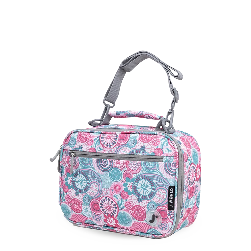 J World Cody Lunch Bag With Shoulder Strap in Blue Raspberry — angle view 2 # color_Blue Raspberry