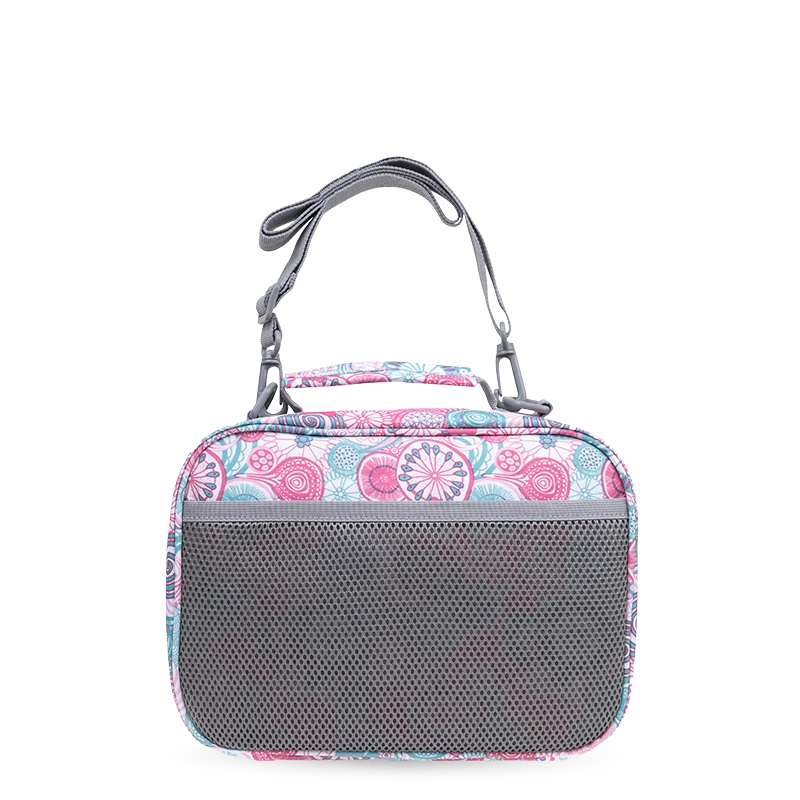 J World Cody Lunch Bag With Shoulder Strap in Blue Raspberry — back view # color_Blue Raspberry