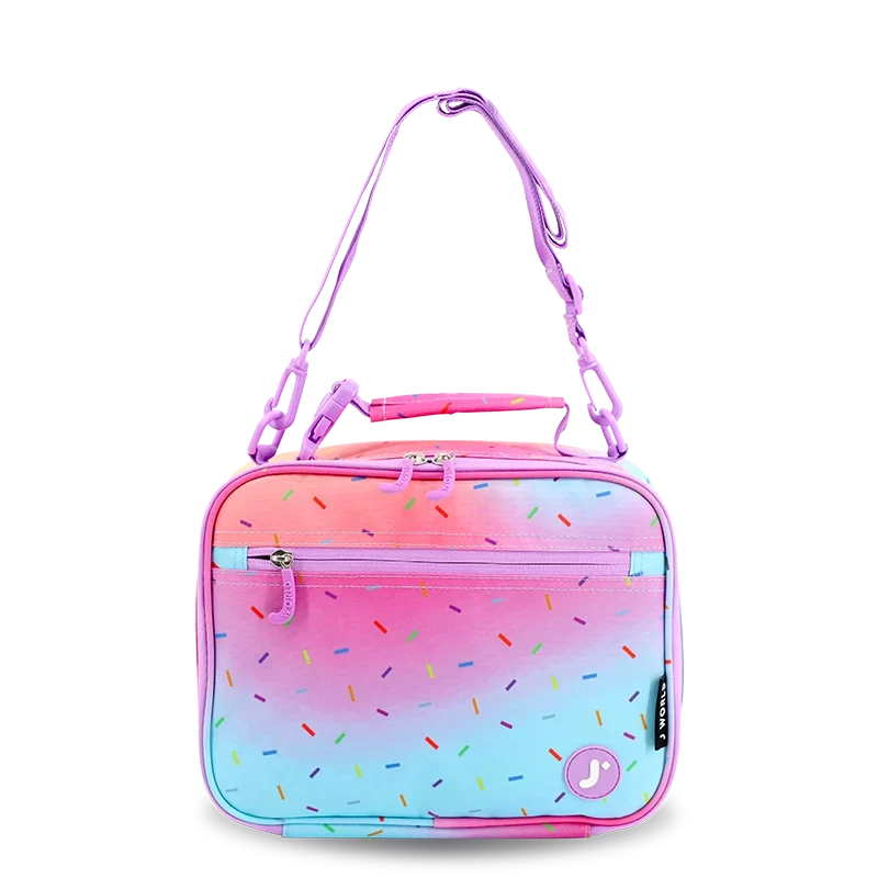 J World Cody Lunch Bag With Shoulder Strap in Confetti — front view # color_Confetti