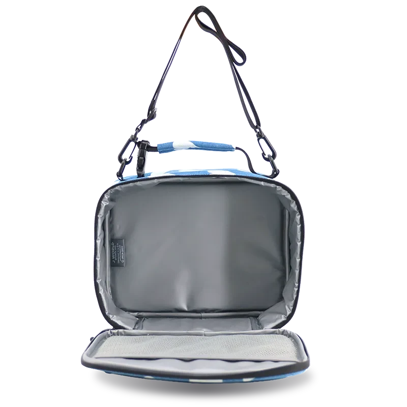J World Cody Lunch Bag With Shoulder Strap in Denim Heart — interior view # color_Denim Heart