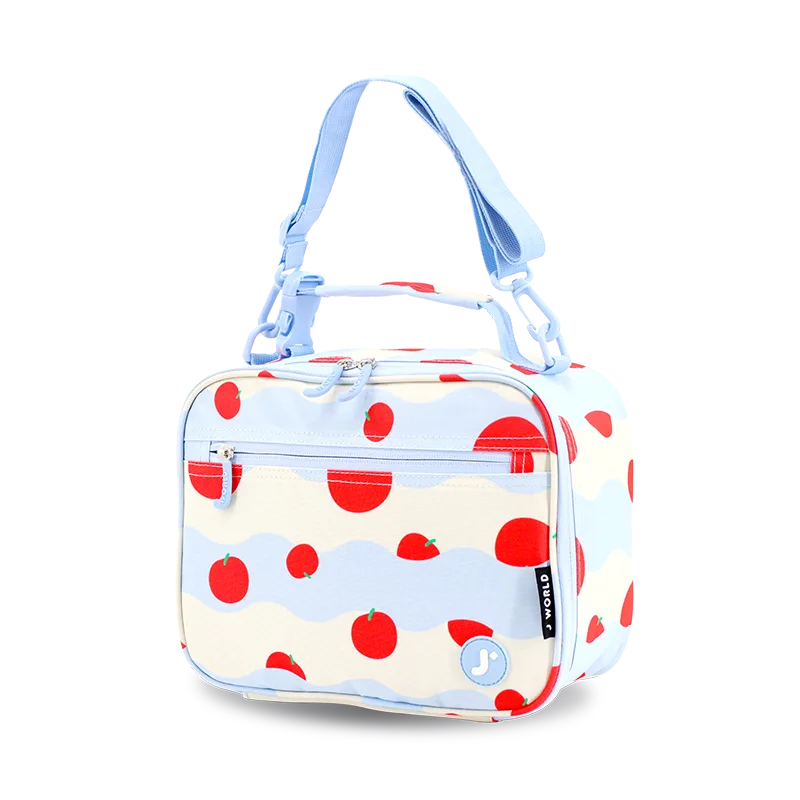 J World Cody Lunch Bag With Shoulder Strap in Floating Apple — angle view 2 # color_Floating Apple