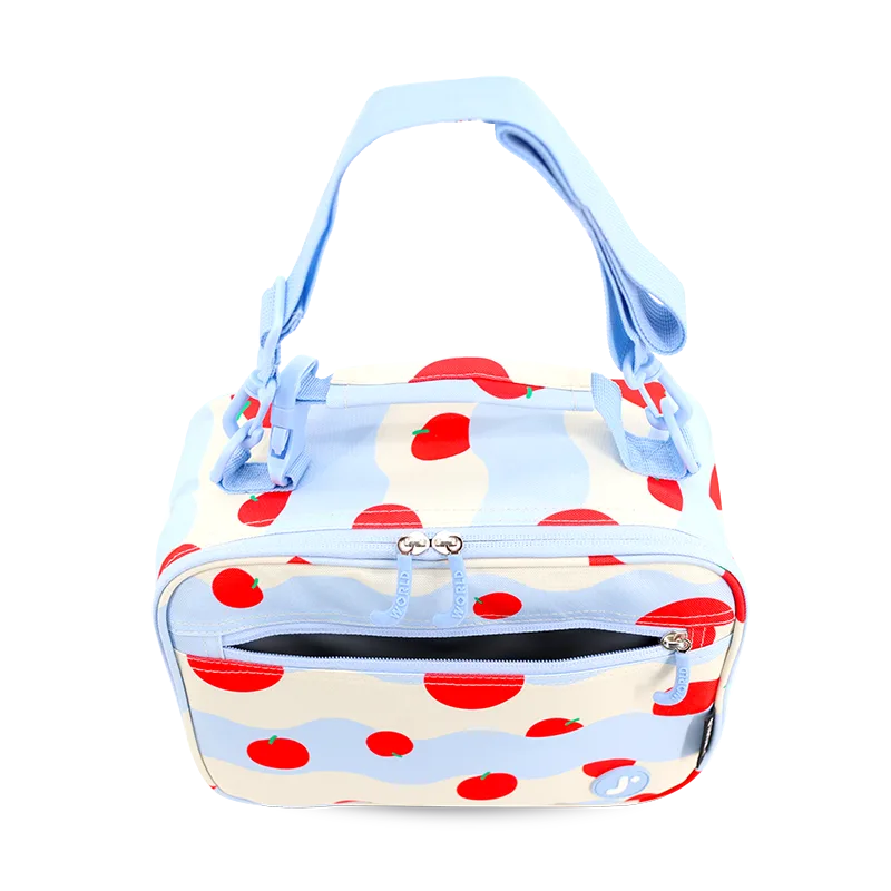 J World Cody Lunch Bag With Shoulder Strap in Floating Apple — detail view # color_Floating Apple