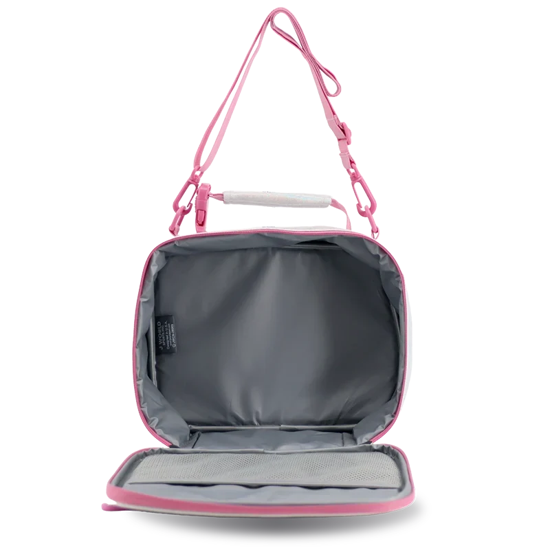 J World Cody Lunch Bag With Shoulder Strap in Metallic Silver — interior view # color_Metallic Silver
