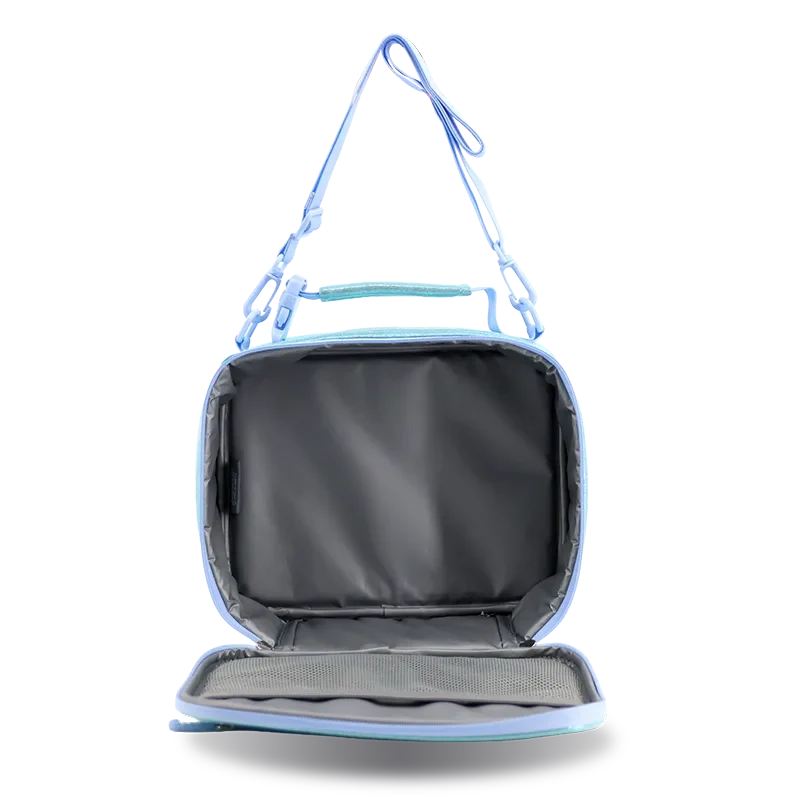 J World Cody Lunch Bag With Shoulder Strap in Metallic Teal — interior view # color_Metallic Teal
