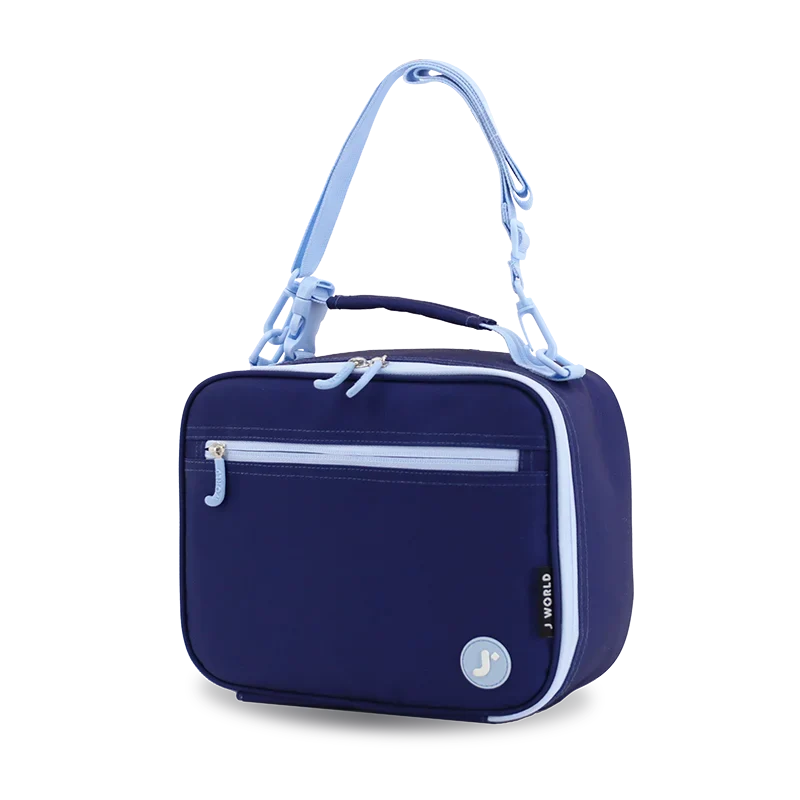 J World Cody Lunch Bag With Shoulder Strap in Navy — angle view 2 # color_Navy