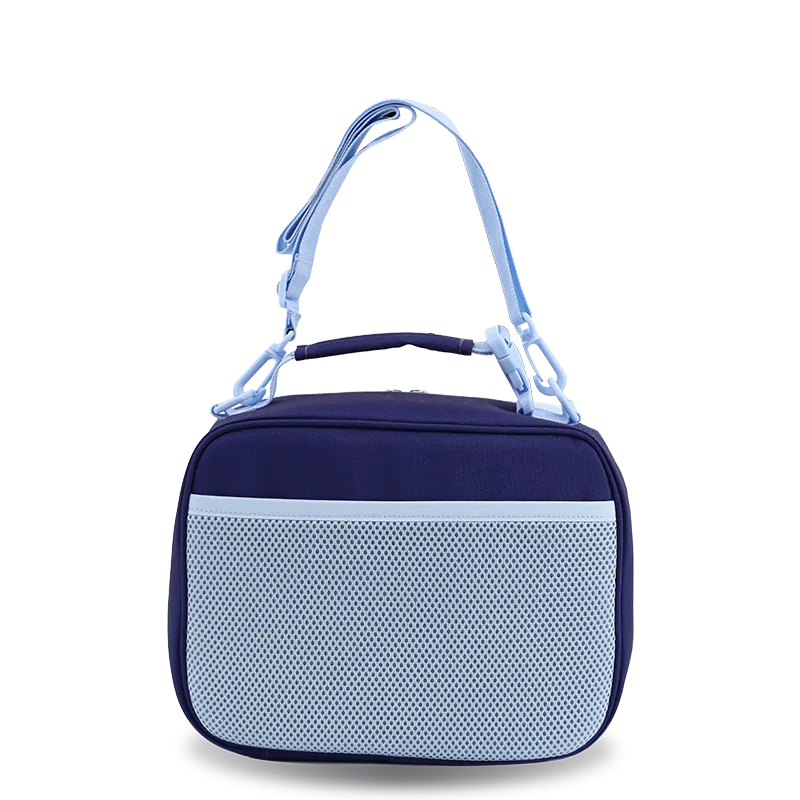 J World Cody Lunch Bag With Shoulder Strap in Navy — back view # color_Navy