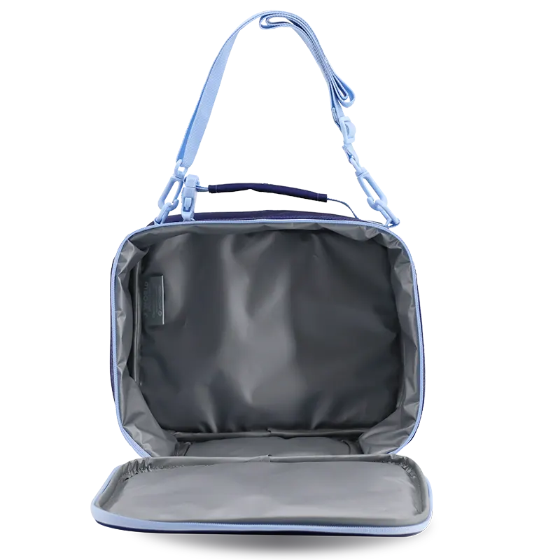 J World Cody Lunch Bag With Shoulder Strap in Navy — front view 2 # color_Navy