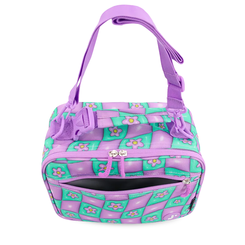 J World Cody Lunch Bag With Shoulder Strap in Puffy Flower — detail view # color_Puffy Flower