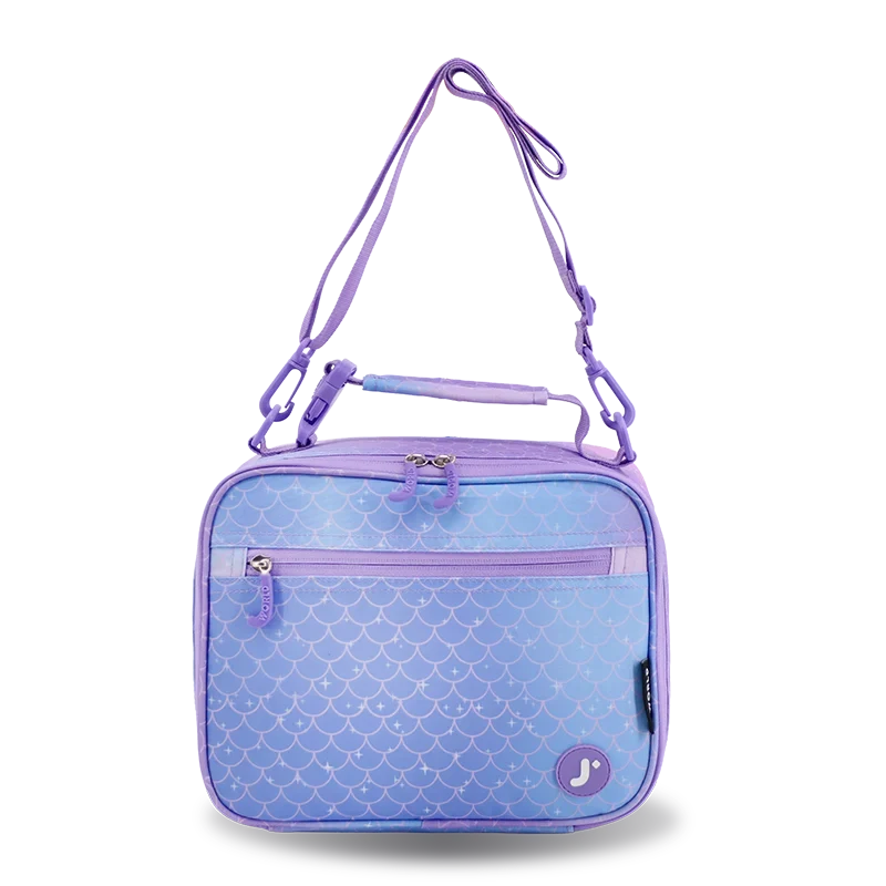 J World Cody Lunch Bag With Shoulder Strap in Purple Mermaid — front view # color_Purple Mermaid