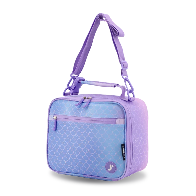 J World Cody Lunch Bag With Shoulder Strap in Purple Mermaid — angle view 2 # color_Purple Mermaid