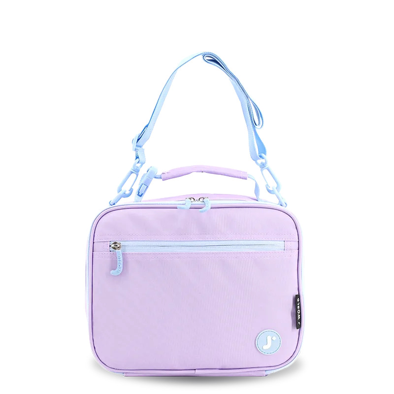 J World Cody Lunch Bag With Shoulder Strap in Purple — front view # color_Purple