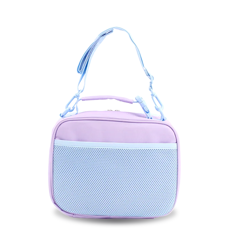 J World Cody Lunch Bag With Shoulder Strap in Purple — back view # color_Purple