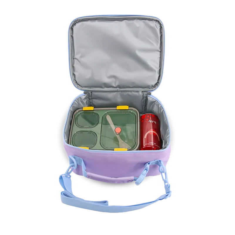 J World Cody Lunch Bag With Shoulder Strap in Purple — interior view # color_Purple