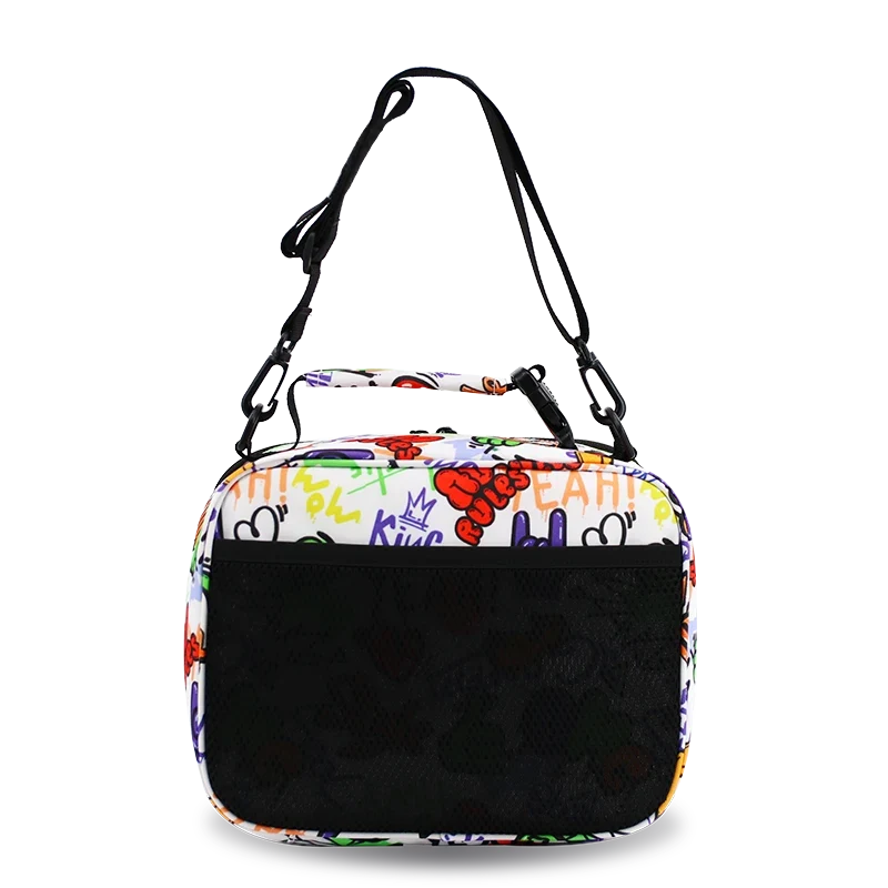J World Cody Lunch Bag With Shoulder Strap in Street Art — back view # color_Street Art