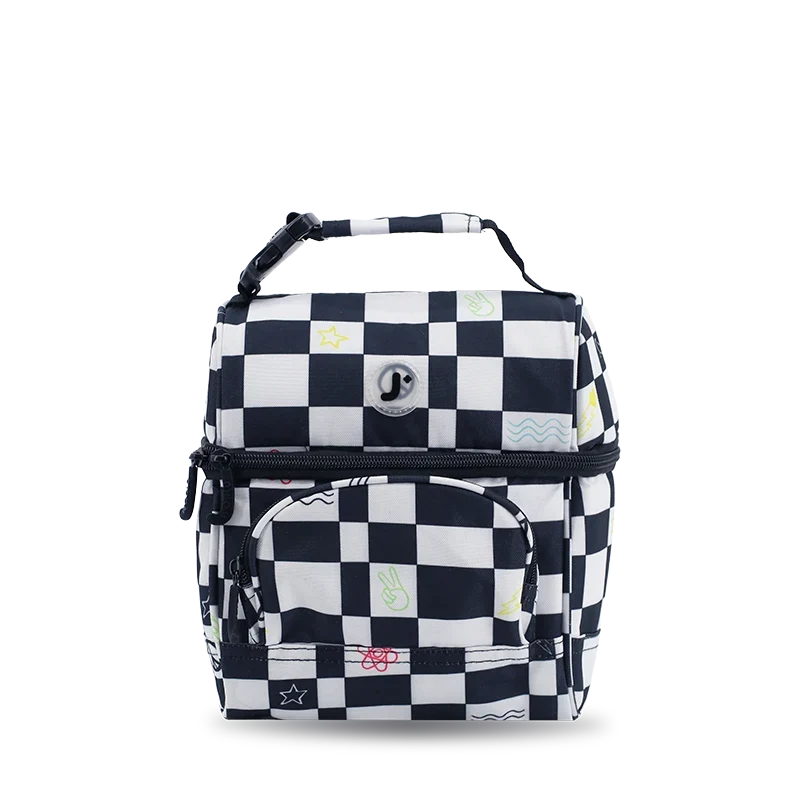 J World Corey Lunch Bag in Icon Checkers — front view # color_Icon Checkers