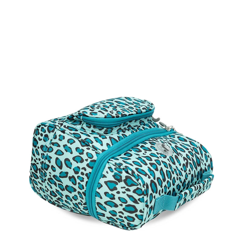 J World Corey Lunch Bag in Mint Leopard — angle view 2 # color_Mint Leopard