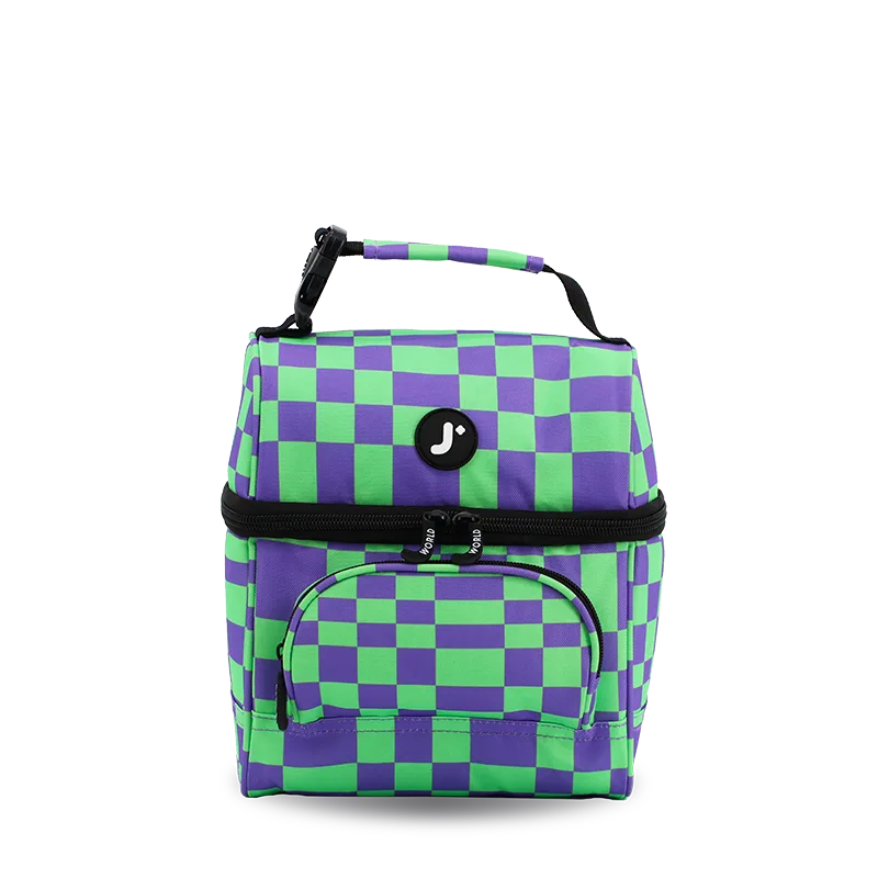 J World Corey Lunch Bag in Pixel Checkers — front view # color_Pixel Checkers