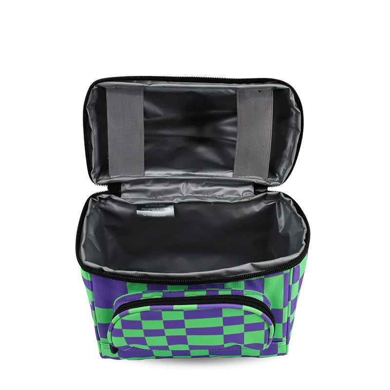 J World Corey Lunch Bag in Pixel Checkers — interior view 2 # color_Pixel Checkers