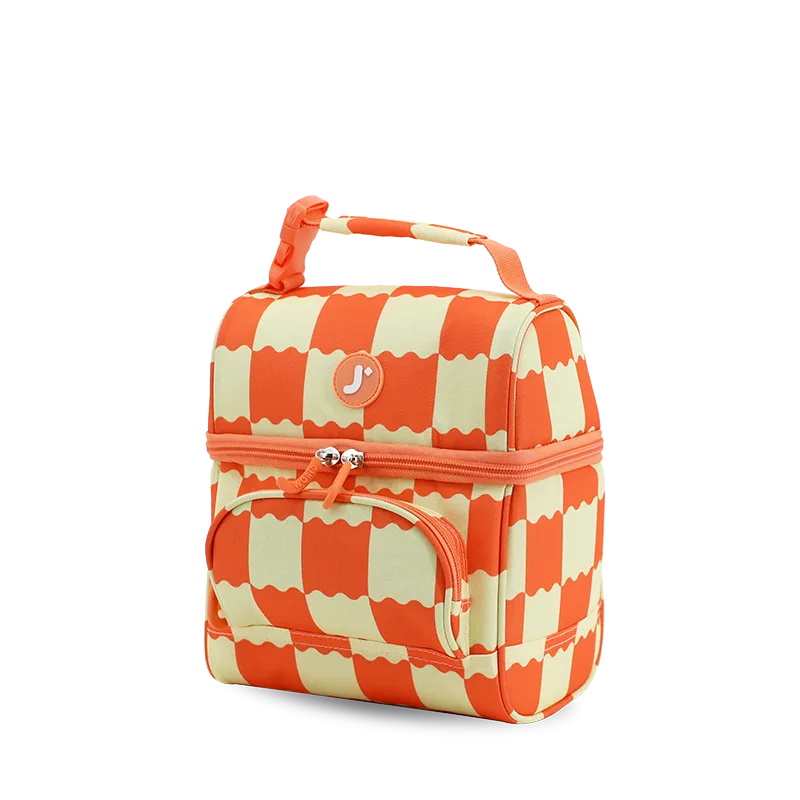 J World Corey Lunch Bag in Wiggle Coral — angle view 2 # color_Wiggle Coral