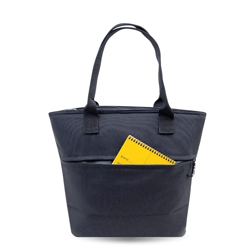 J World Lola Insulated Lunch Tote Bag in Black — detail view # color_Black