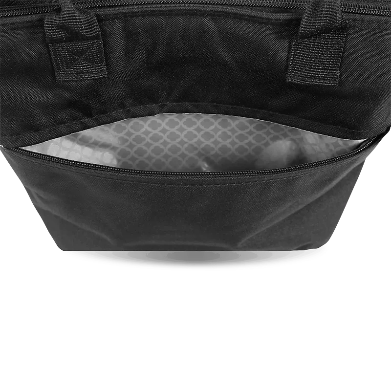 J World Lola Insulated Lunch Tote Bag in Black — detail view 2 # color_Black