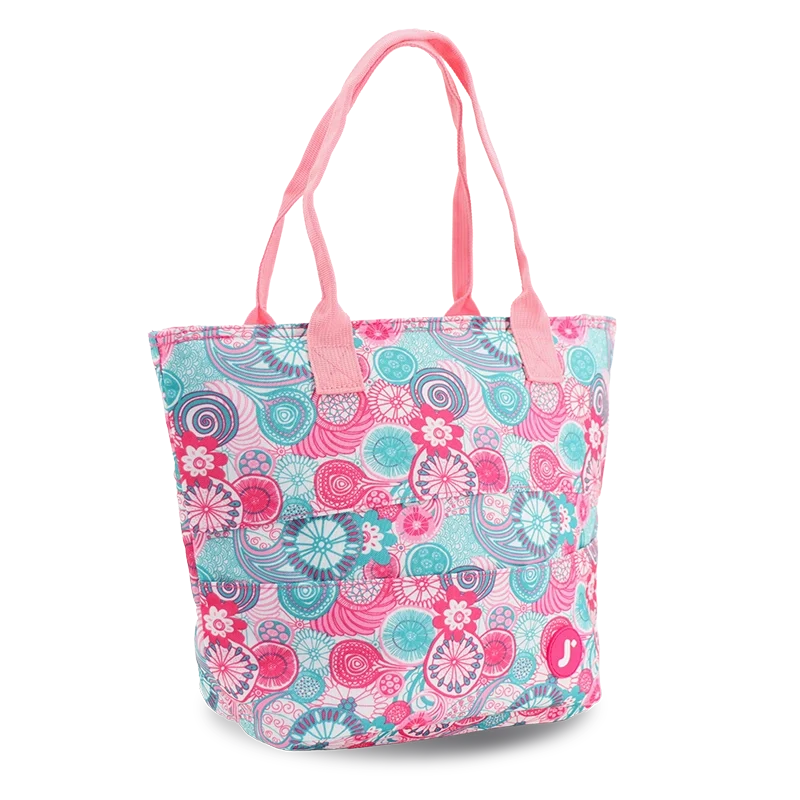 J World Lola Insulated Lunch Tote Bag in Blue Raspberry — angle view 2 # color_Blue Raspberry