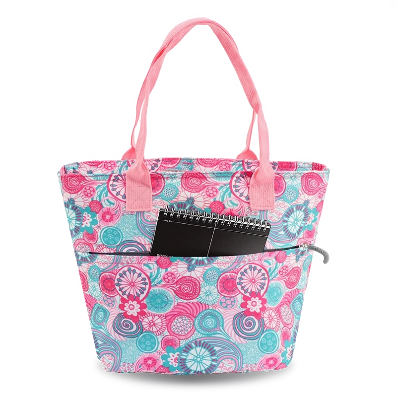 J World Lola Insulated Lunch Tote Bag in Blue Raspberry — detail view # color_Blue Raspberry