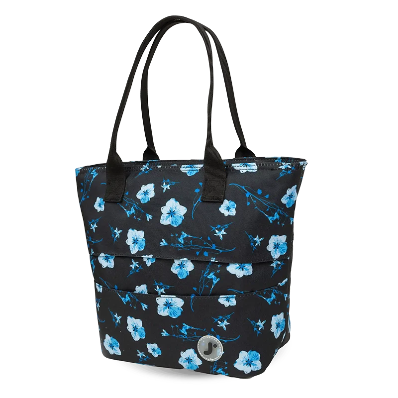 J World Lola Insulated Lunch Tote Bag in Night Bloom — angle view 2 # color_Night Bloom