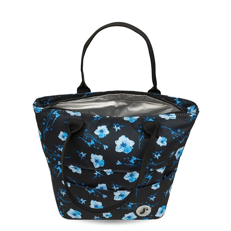 J World Lola Insulated Lunch Tote Bag in Night Bloom — back view # color_Night Bloom