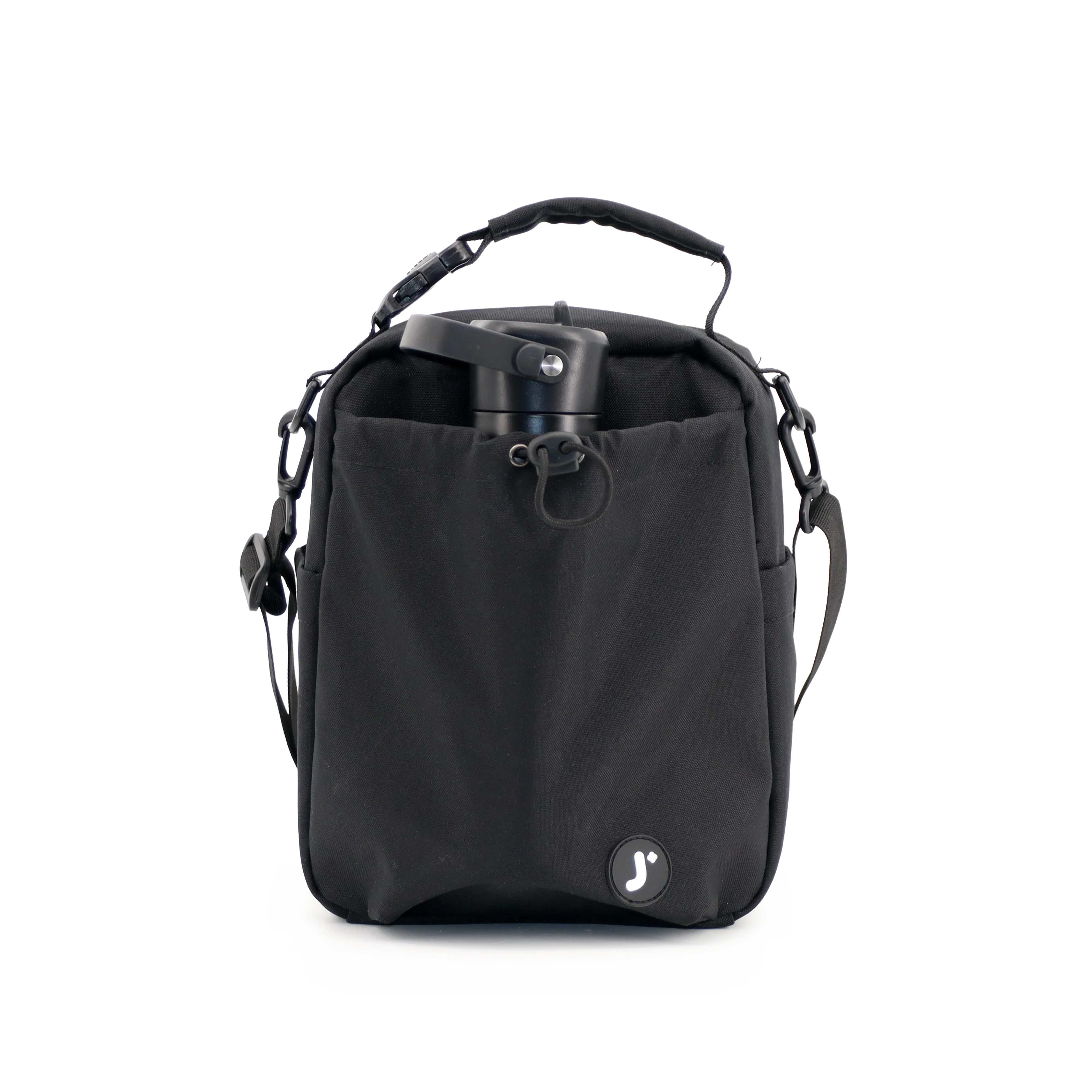 J World Cole Insulated Lunch Bag in Black — front view # color_Black