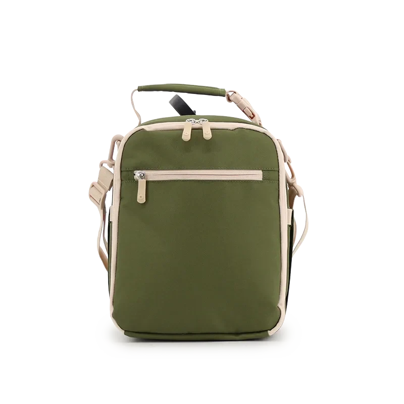 J World Cole Insulated Lunch Bag in Olive Green — back view # color_Olive Green