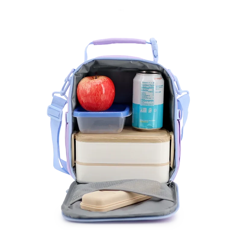 J World Cole Insulated Lunch Bag in Purple — interior view # color_Purple