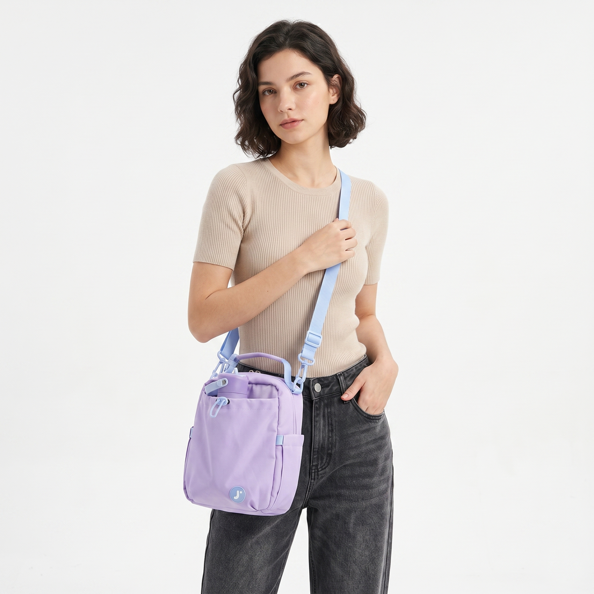 J World Cole Insulated Lunch Bag in Purple — lifestyle # color_Purple