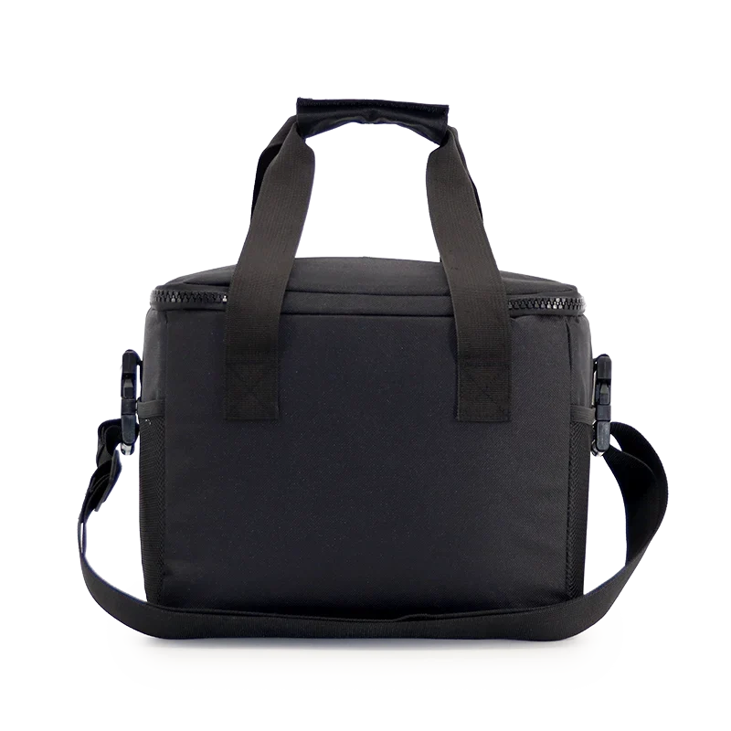 J World Adventure Large Insulated Cooler Bag in Black — back view # color_Black