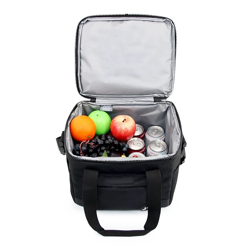 J World Adventure Large Insulated Cooler Bag in Black — interior view # color_Black