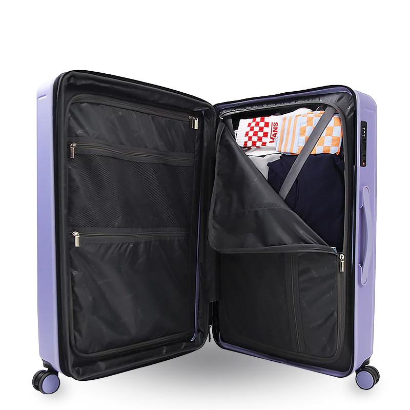 J World North Hardside 3pcs Set Luggage in Misty Purple — back view 4 # color_Misty Purple