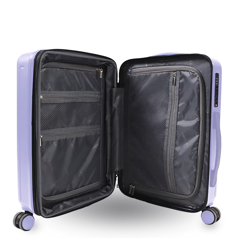 J World North Hardside 3pcs Set Luggage in Misty Purple — back view 5 # color_Misty Purple