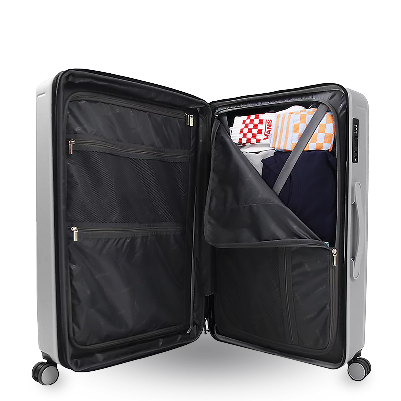 J World North Hardside 3pcs Set Luggage in Sage Grey — back view 4 # color_Sage Grey