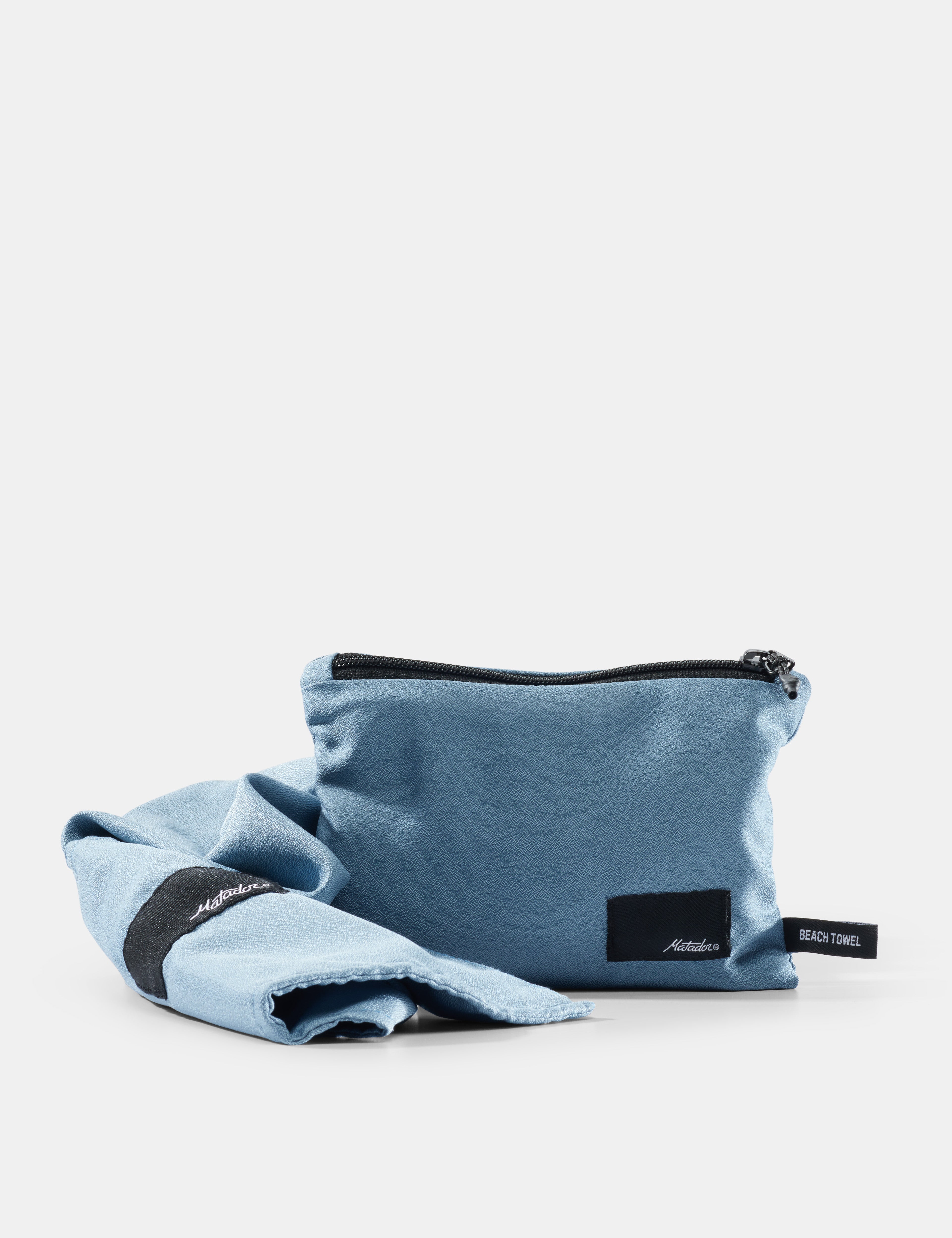 Matador NanoDry Packable Beach Towel in Slate Blue — front view
