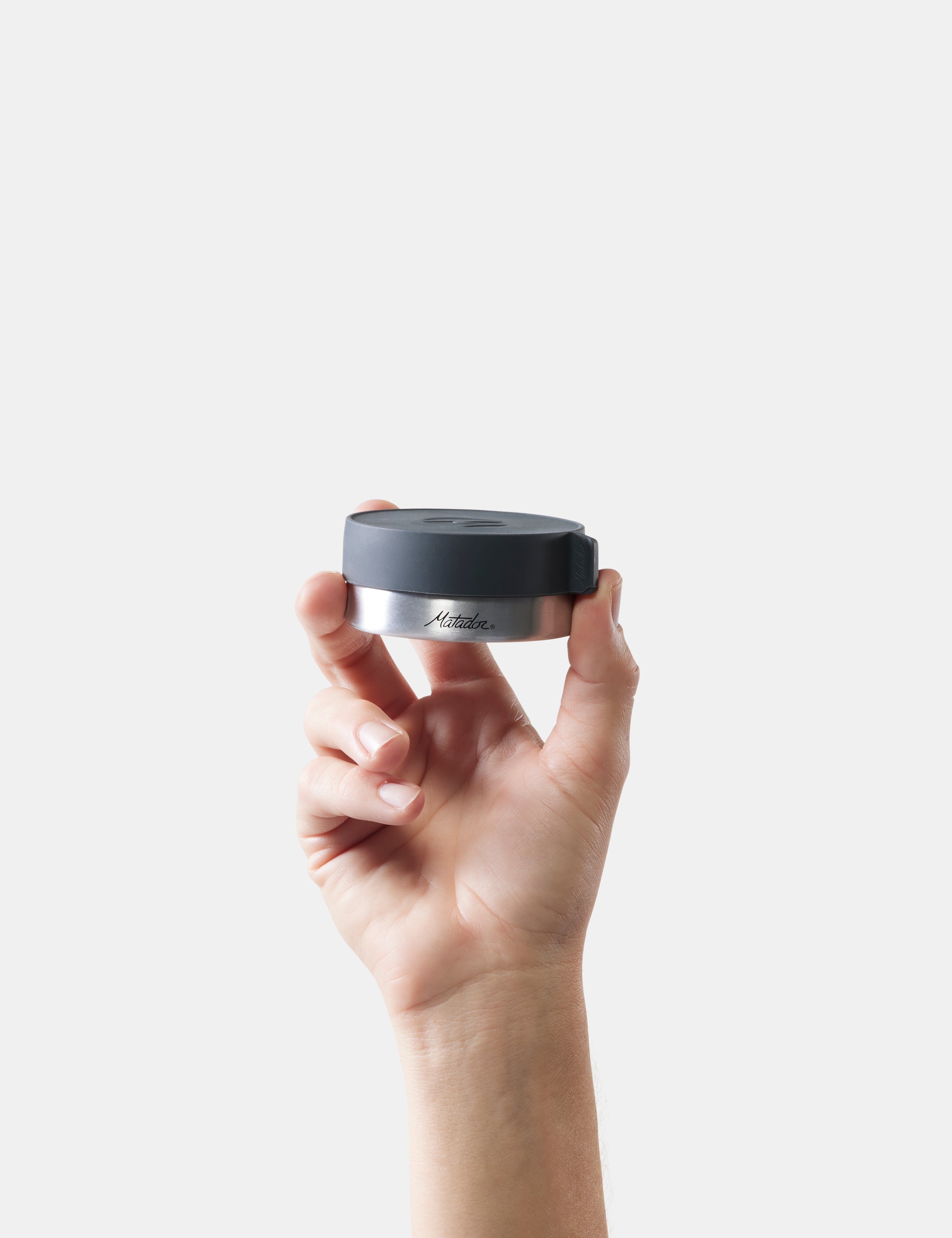 Matador Waterproof Travel Canister 100ml in Charcoal — angle view 3
