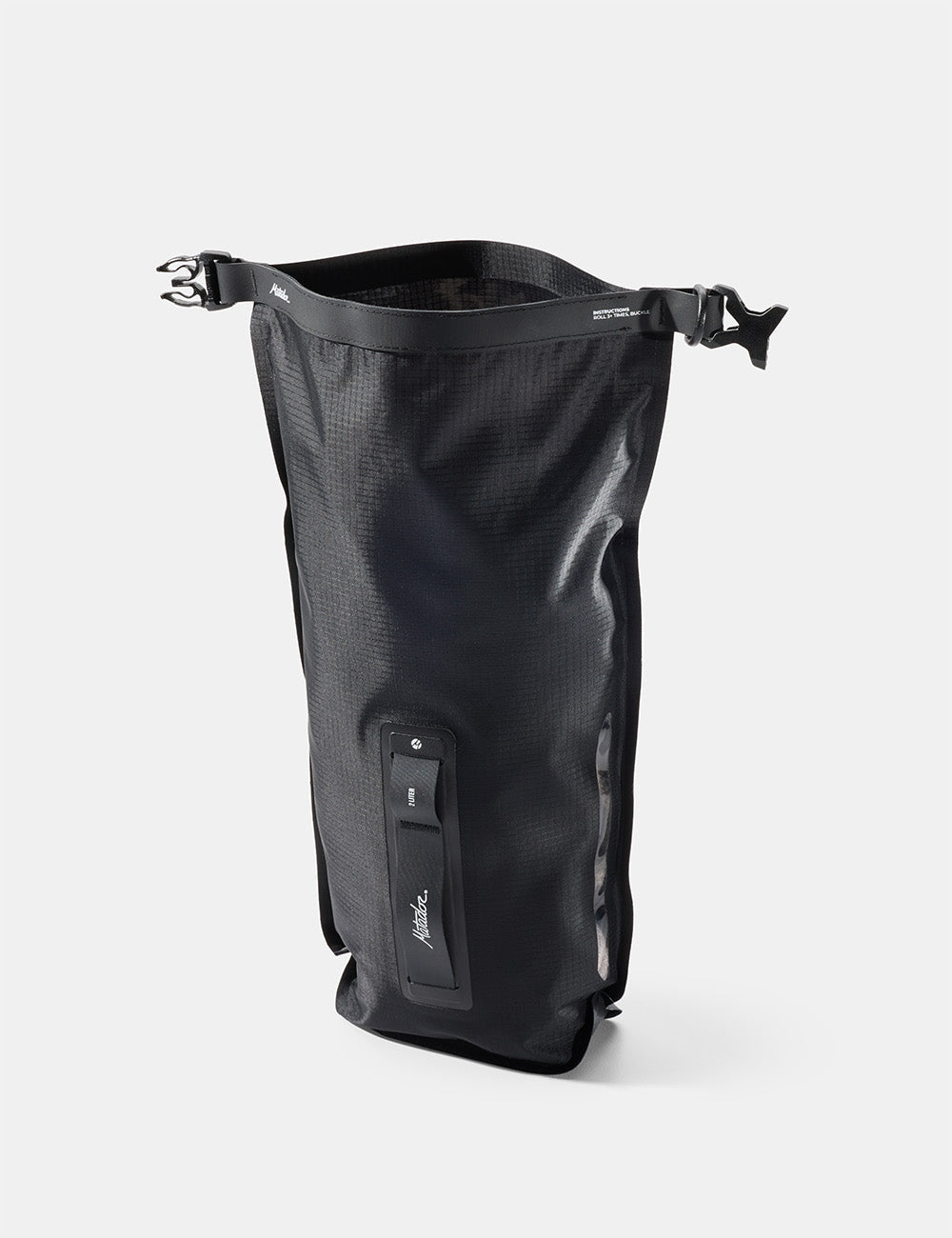 Matador FlatPak Dry Bag 2L in Black — angle view 3