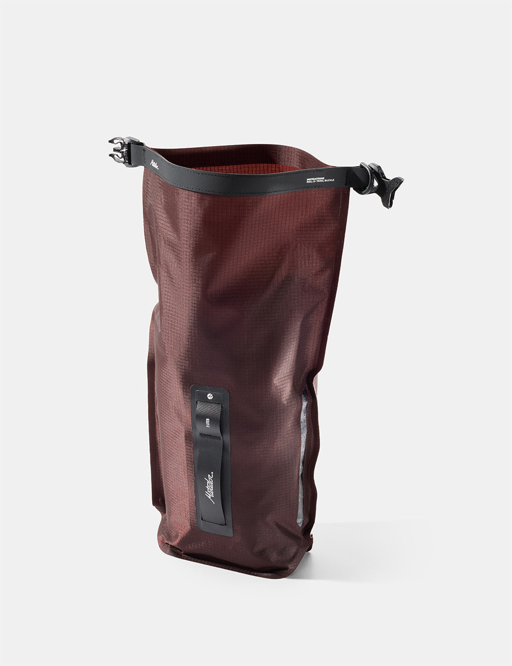 Matador FlatPak Dry Bag 2L in Garnet — angle view 3