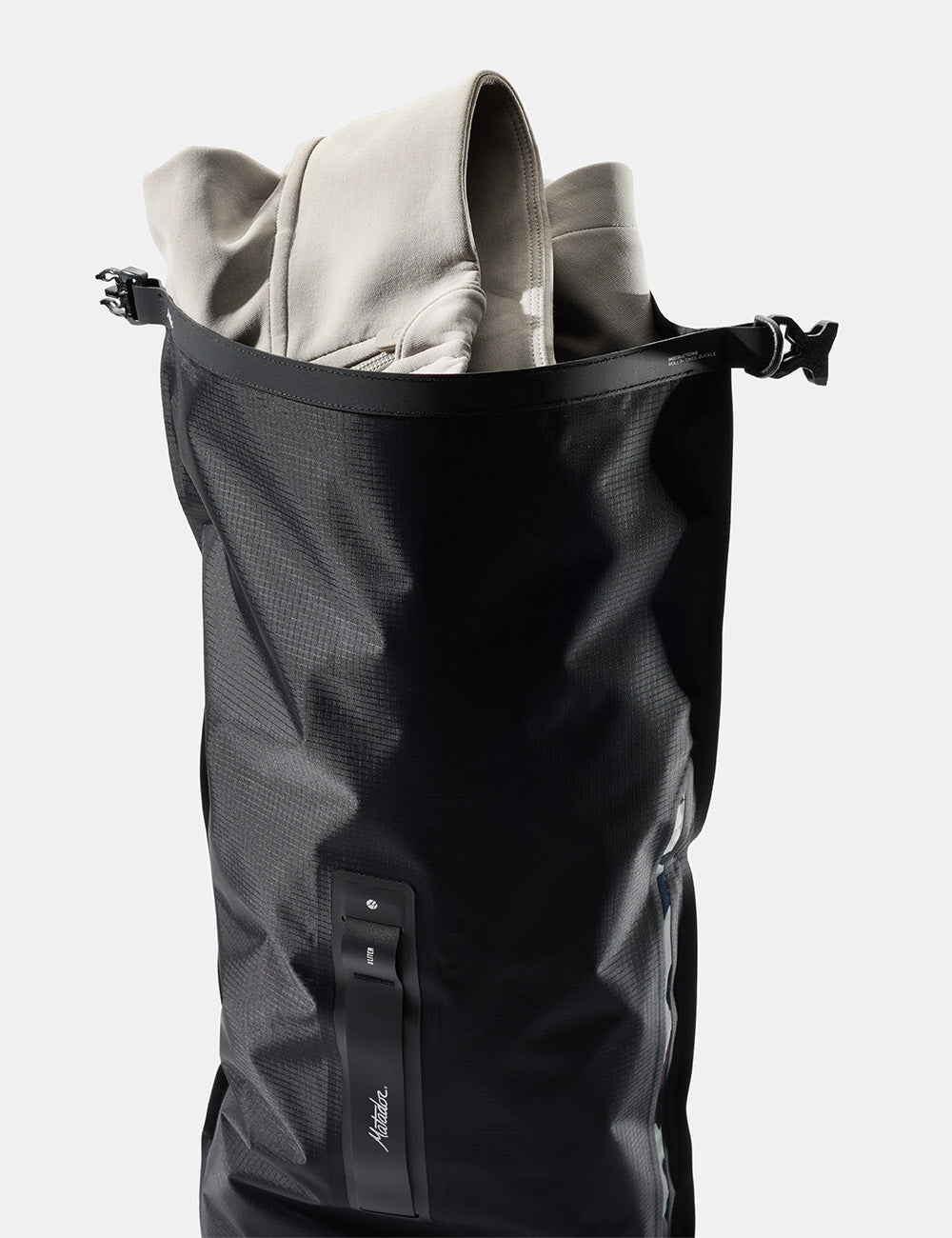 Matador FlatPak Dry Bag 8L in Black — angle view 3