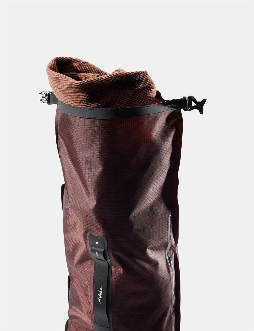 Matador FlatPak Dry Bag 8L in Garnet — angle view 3