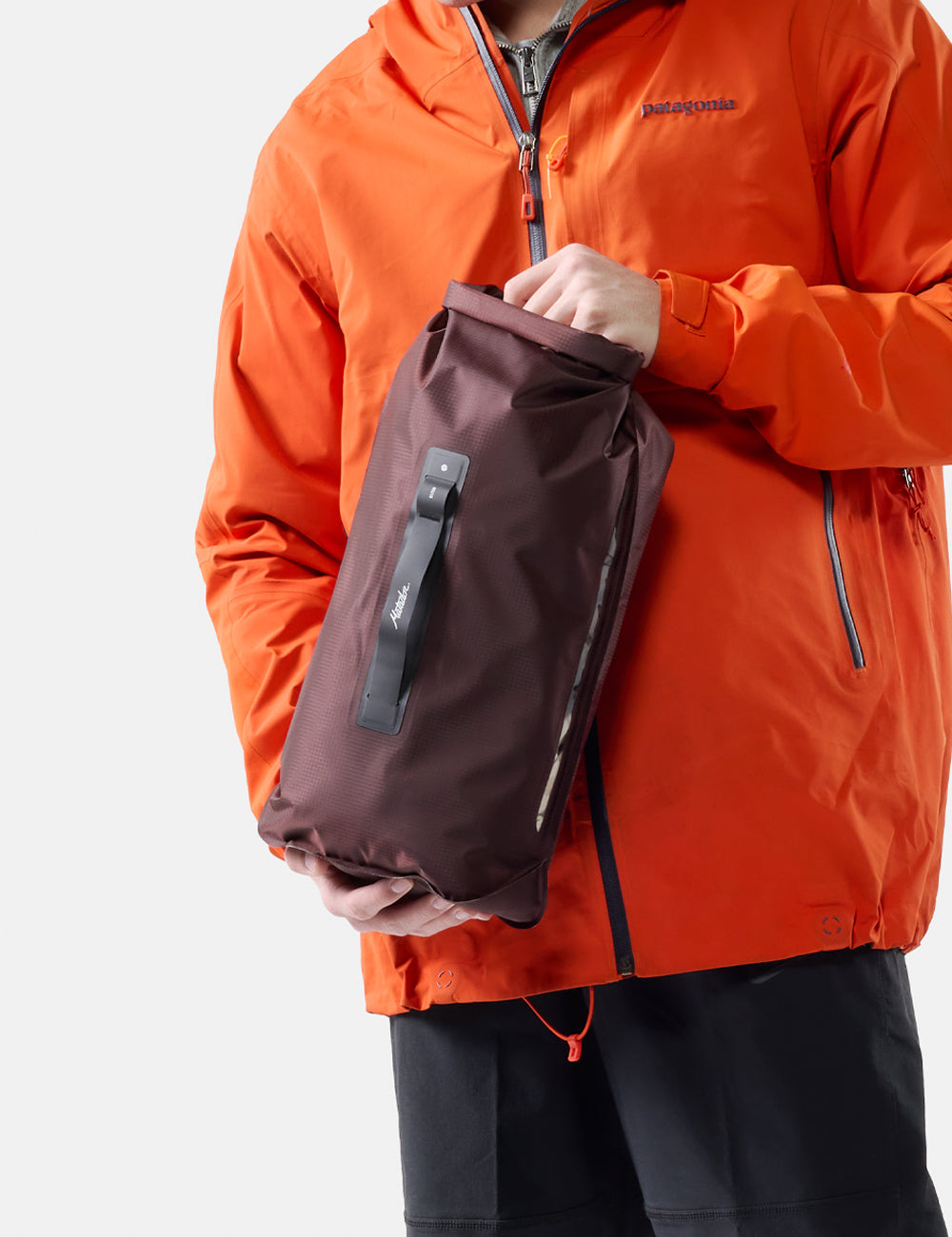 Matador FlatPak Dry Bag 8L in Garnet — lifestyle