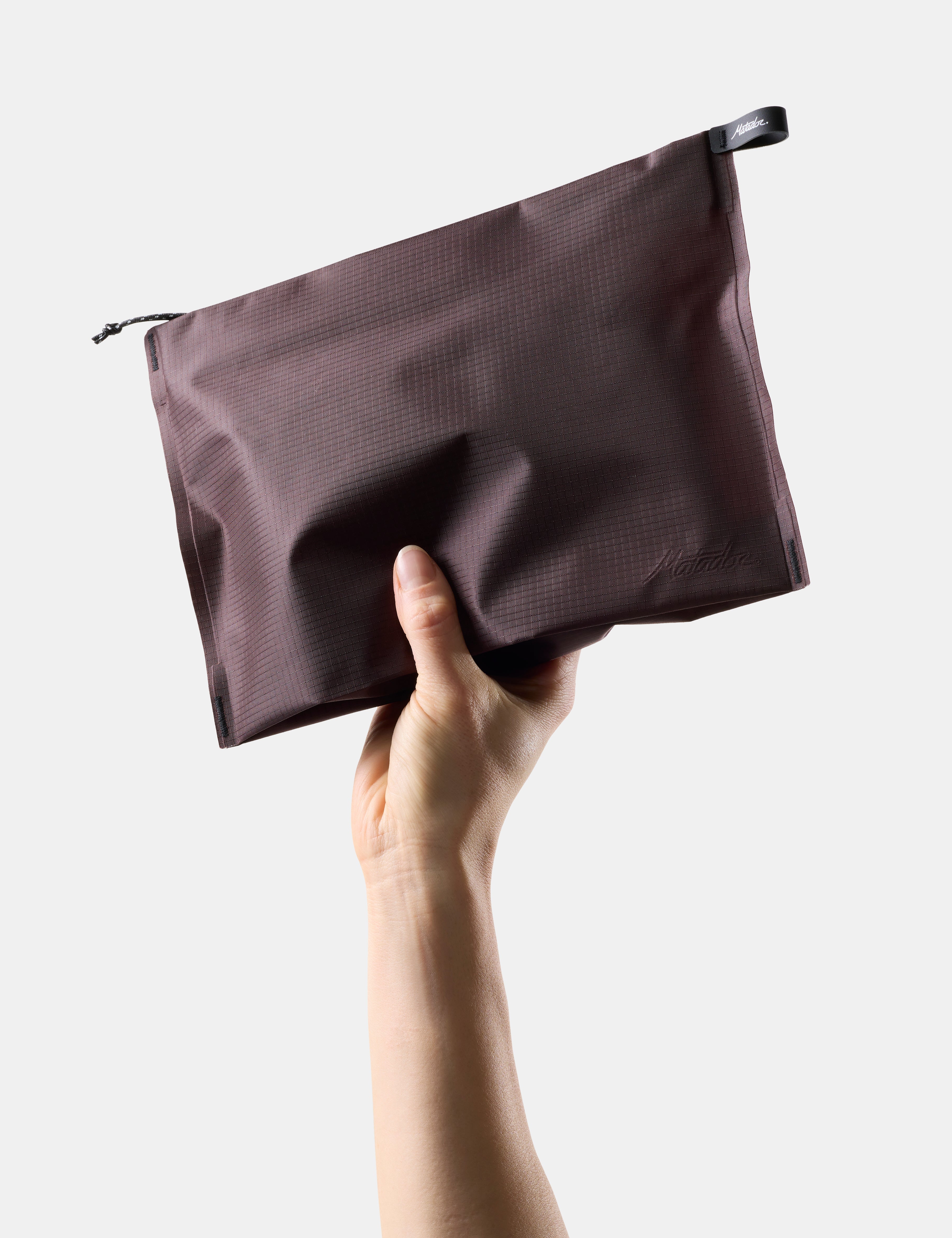 Matador FlatPak Zipper Toiletry Case (V2) in Garnet — angle view 2